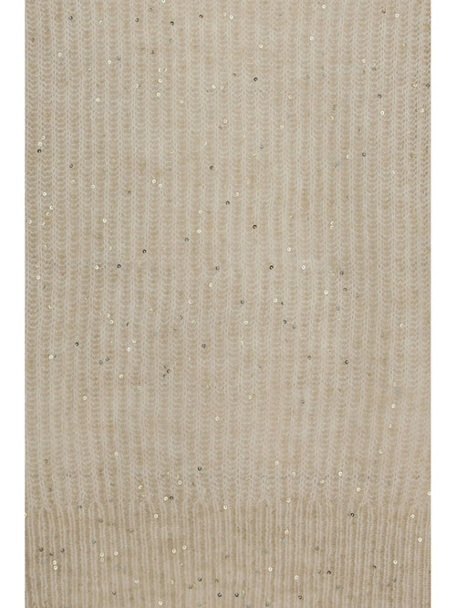 Brunello Cucinelli Mohair-blend crewneck Sweater - Ivory