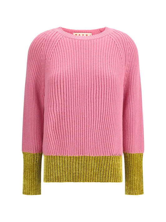 MARNI Color block wool Sweater