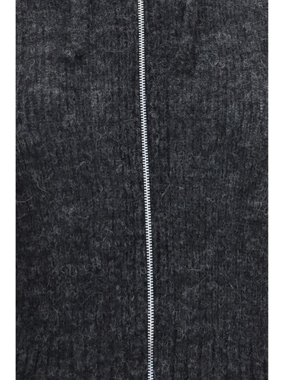 Our Legacy Alpaca-blend Zip-Up Hoodie - Charcoal Melange