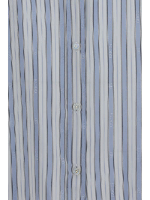 Gucci Baiadera silk jacquard Shirt - Azure/White/Mc