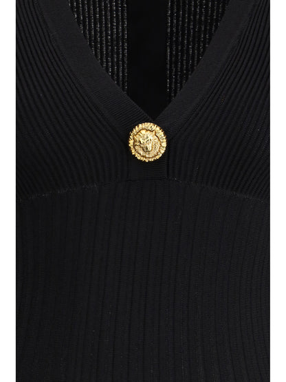 BALMAIN Flared knit mini Dress