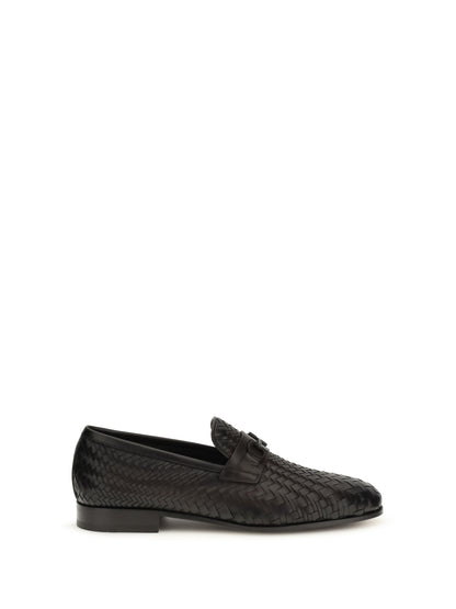 FERRAGAMO Woven Gancini Loafers