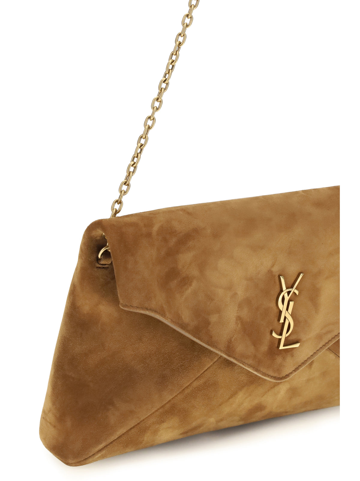 Saint Laurent Cassandre suede Shoulder Bag - Orange Caramel Cogn