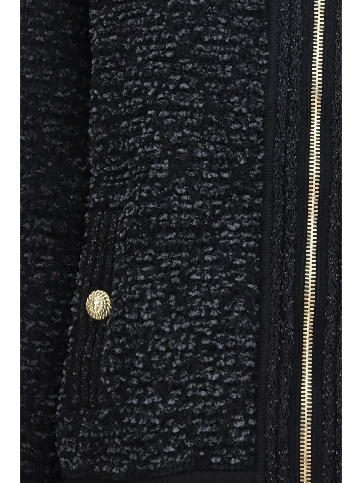 Balmain Zip Jacket with sequin details - Noir