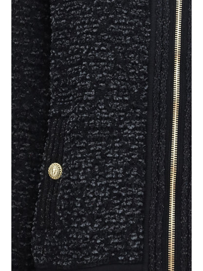 Balmain Zip Jacket with sequin details - Noir