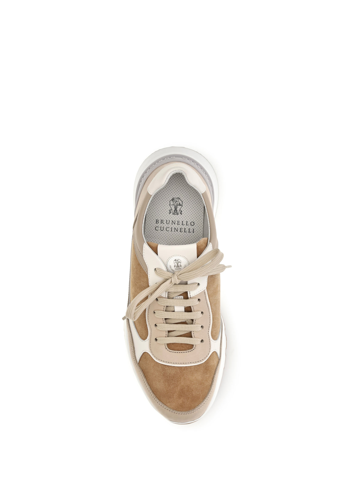 Brunello Cucinelli Leather Sneakers - Siena+Beige+Sesame+Panama