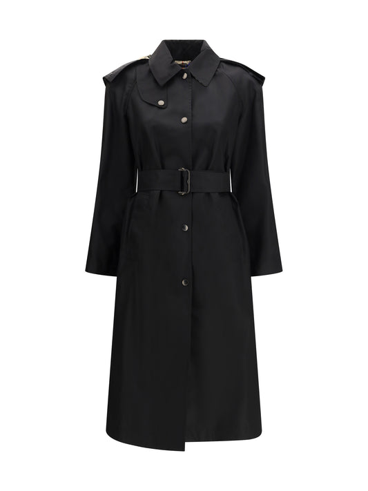 BURBERRY Long nylon Car Coat with hood
