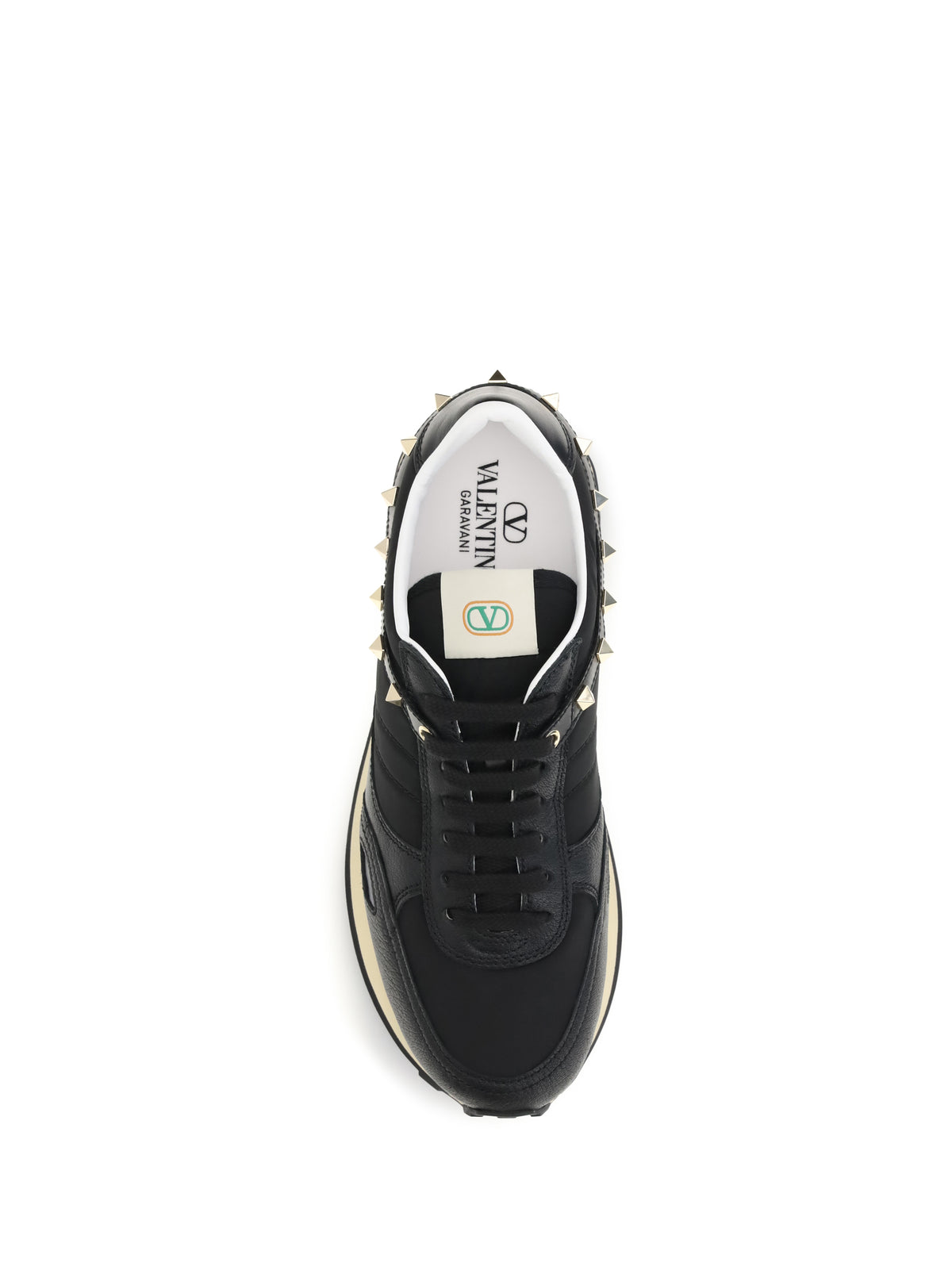 Valentino Garavani Stud Up Sneakers in leather and nylon - Black/Black/Black/Black/Grey/P.Grey