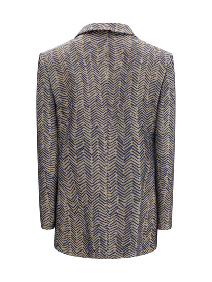 GIORGIO ARMANI Single-breasted Jacket cchevron jacquard viscose