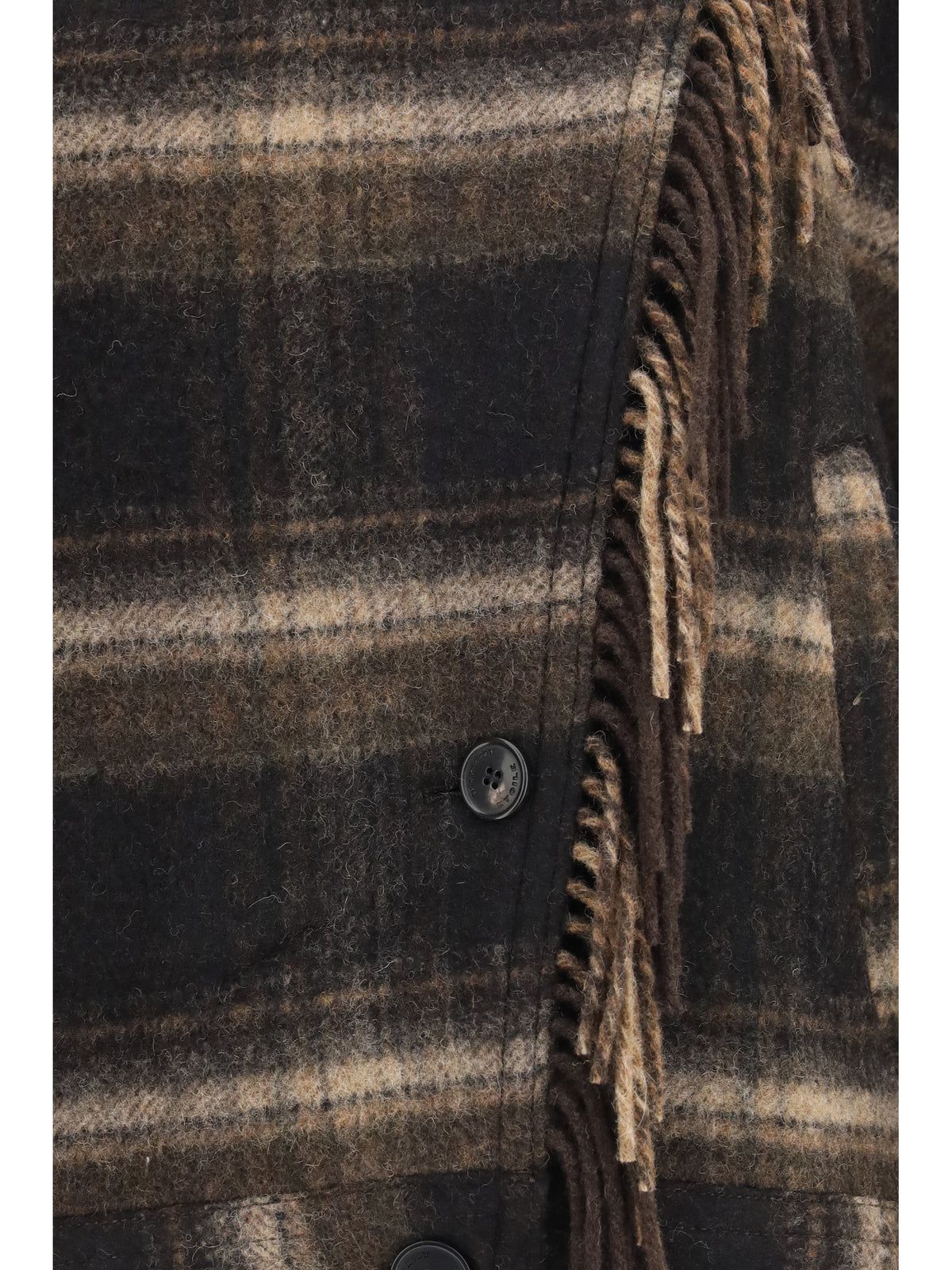 Marant Étoile Galeane wool-blend short Coat - Black/Khaki