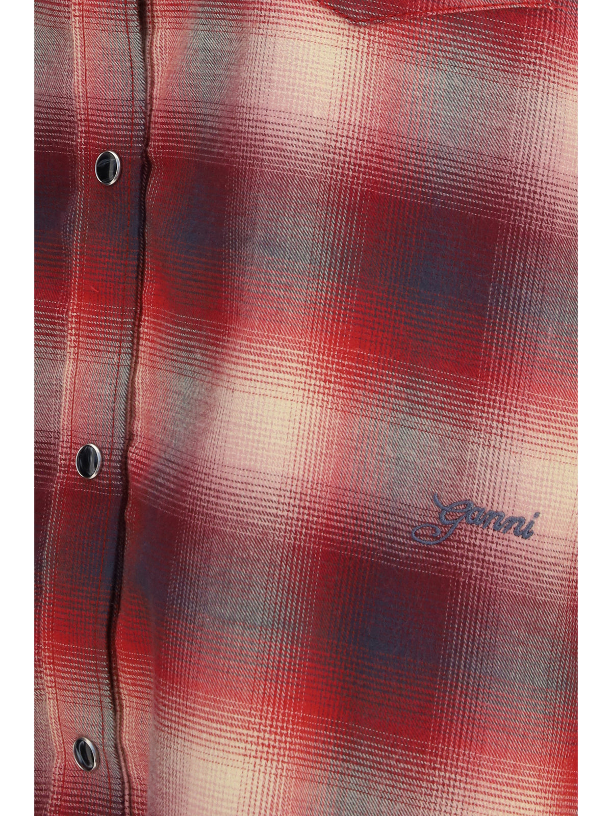 Ganni Cotton flannel check Shirt - Raspberry Wine