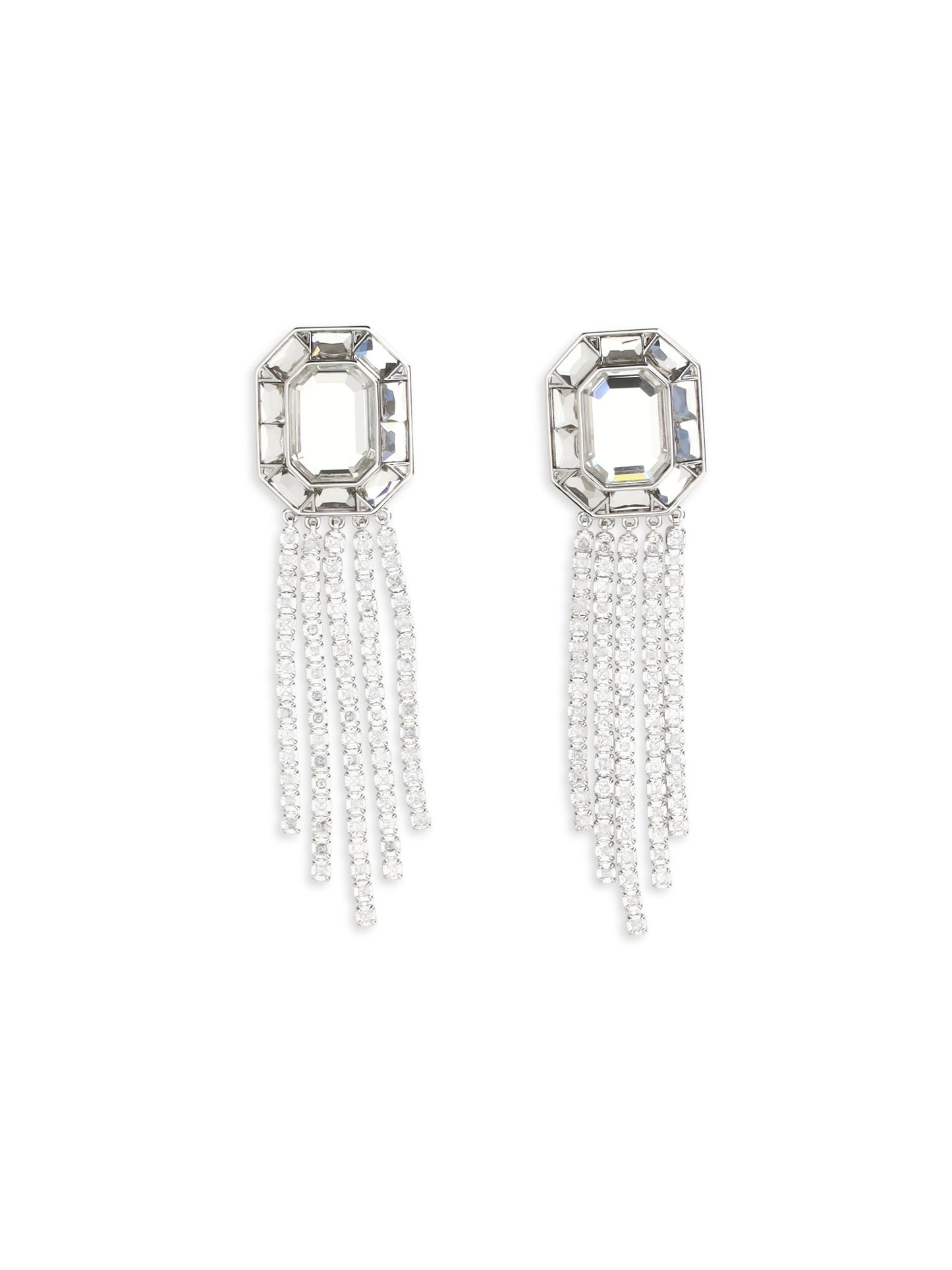 SELF-PORTRAIT Silver crystal drop Earrings