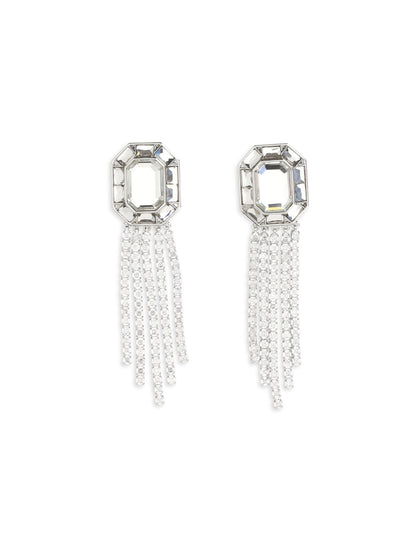 SELF-PORTRAIT Silver crystal drop Earrings