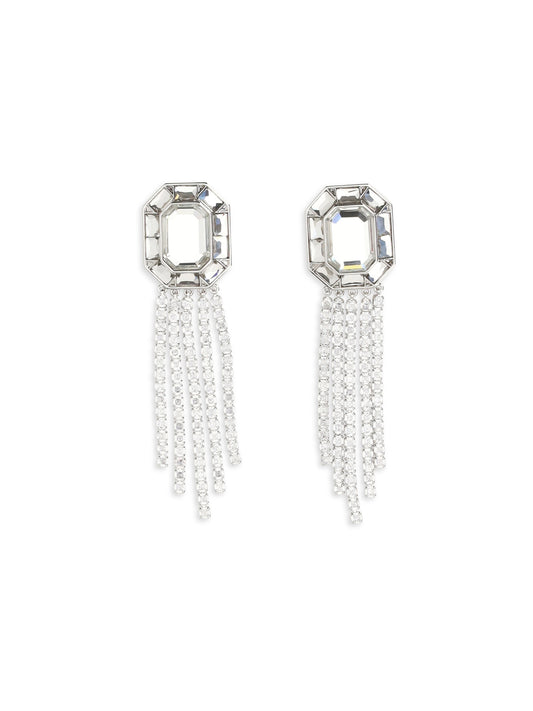 SELF-PORTRAIT Silver crystal drop Earrings