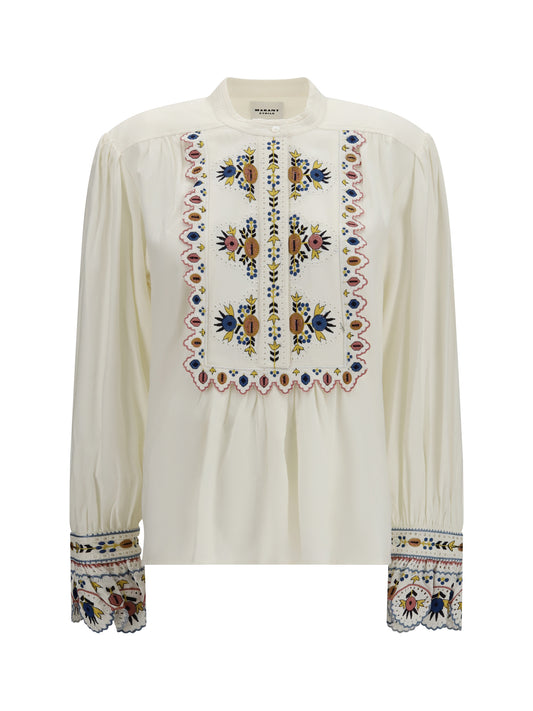 Marant Étoile Monique embroidered Top - Ecru