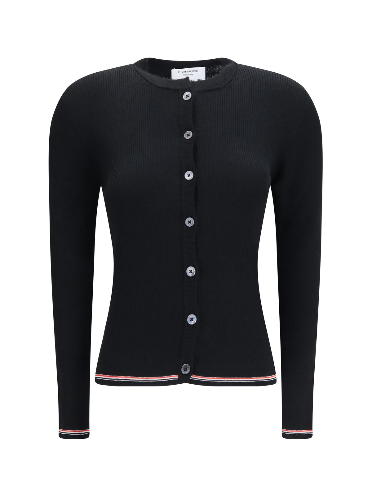 Thom Browne Ribbed merino wool Cardigan - Black