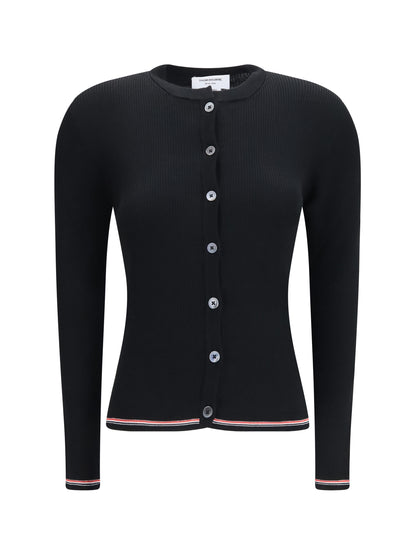 Thom Browne Ribbed merino wool Cardigan - Black