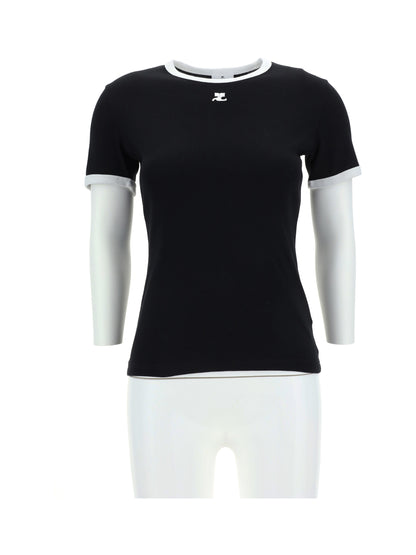 Courrèges Logo T-shirt - Black/Heritage White