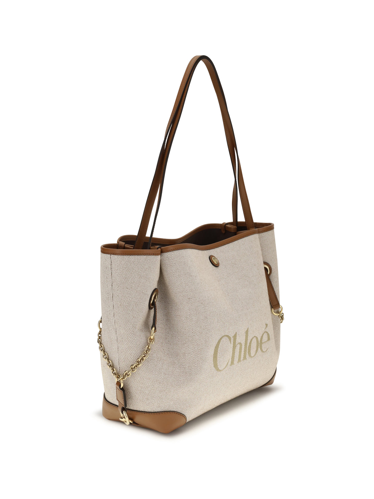 Chloé Clover Tote Bag in canvas - Clay Brown