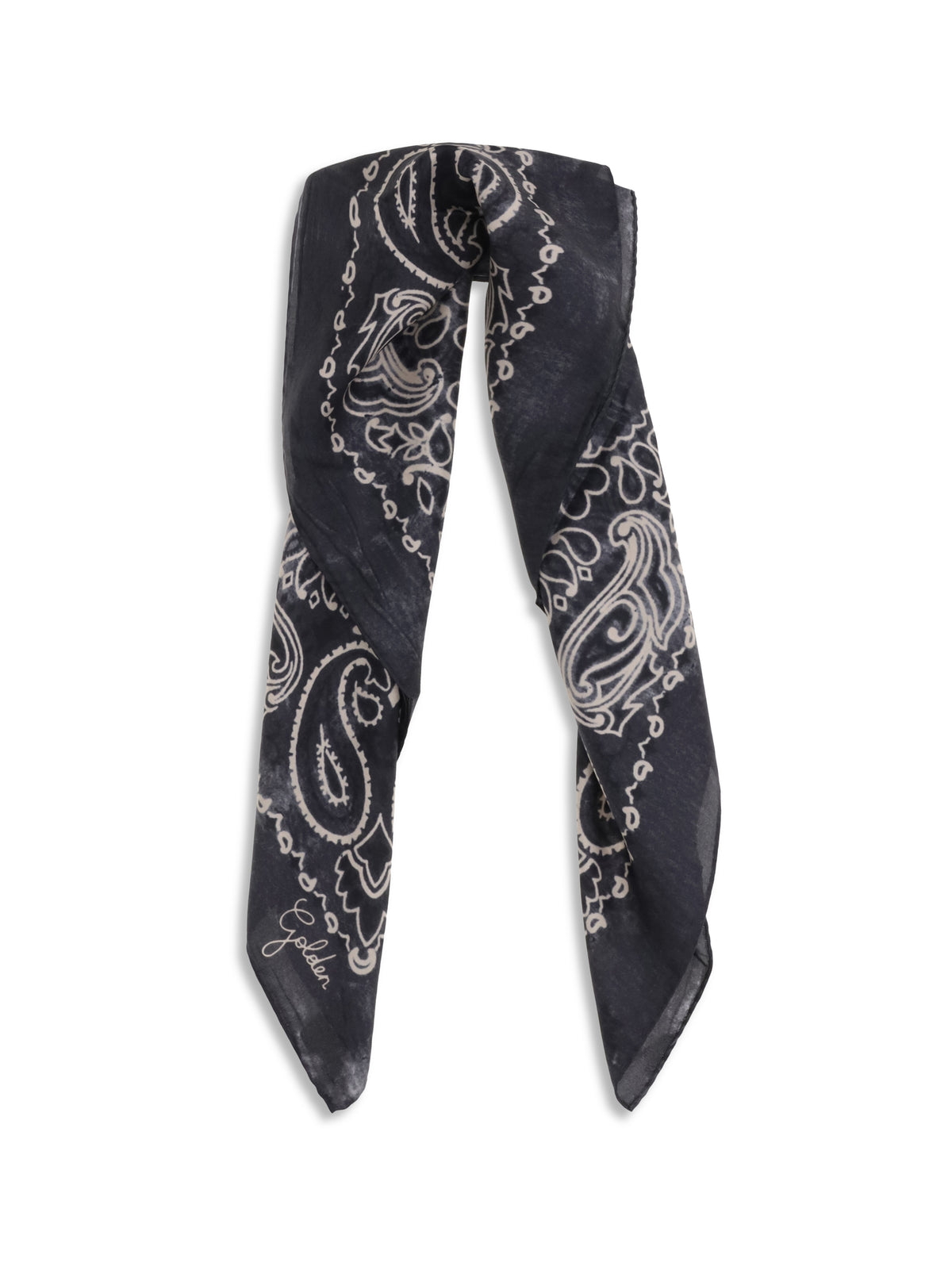 Golden Goose Golden paisley printed silk Scarf - Anthracite