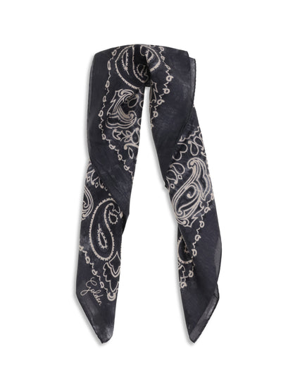 Golden Goose Golden paisley printed silk Scarf - Anthracite