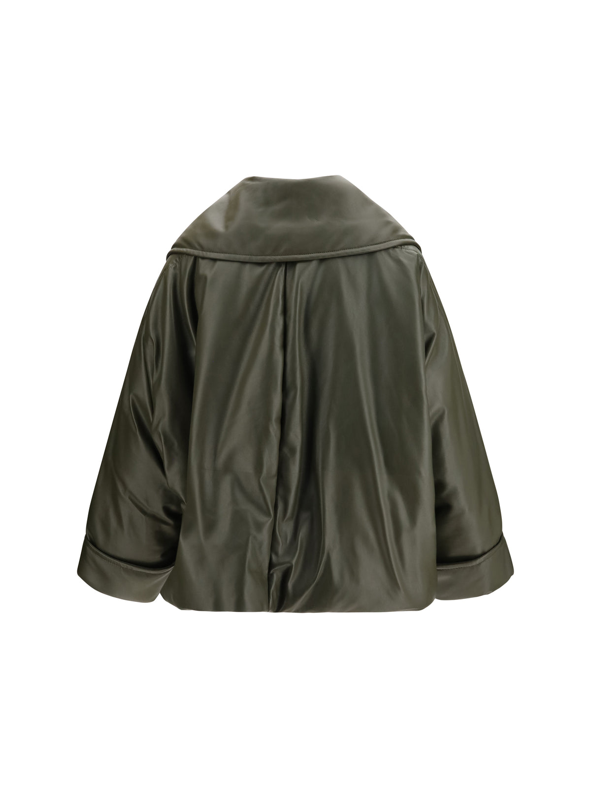 Bottega Veneta Glossy leather padded Jacket - Pine Forest