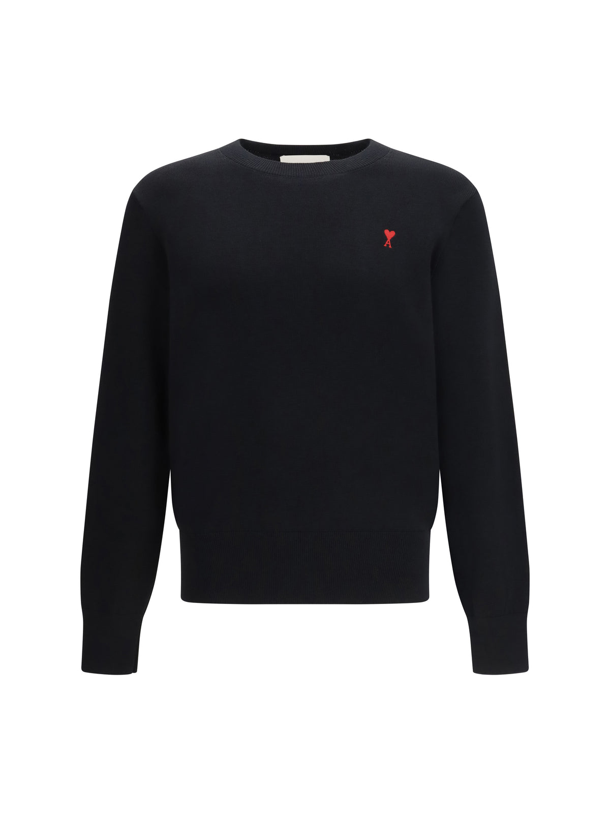 Ami Paris Pull Col Rond Ami De Coeur - Noir/Rouge