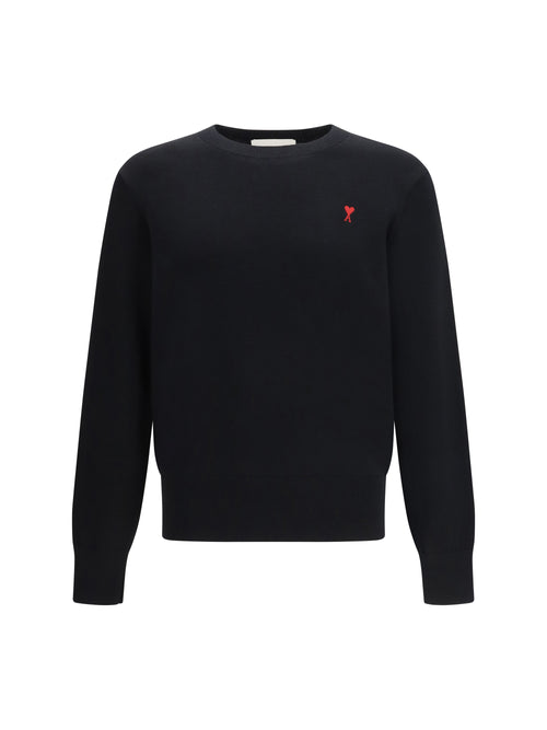 Ami Paris Pull Col Rond Ami De Coeur - Noir/Rouge