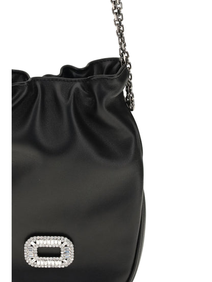 Roger Vivier Nano Pilgrim Bucket Bag - Black