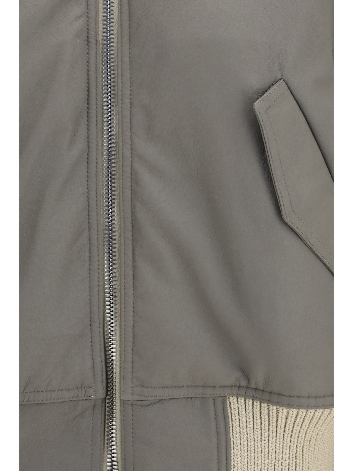Rick Owens Secchia Flight Bomber in lamb leather - Sand/Euca