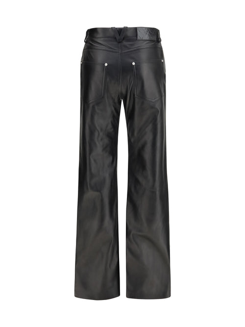 Bottega Veneta Glossy leather flared Pants - Double Black