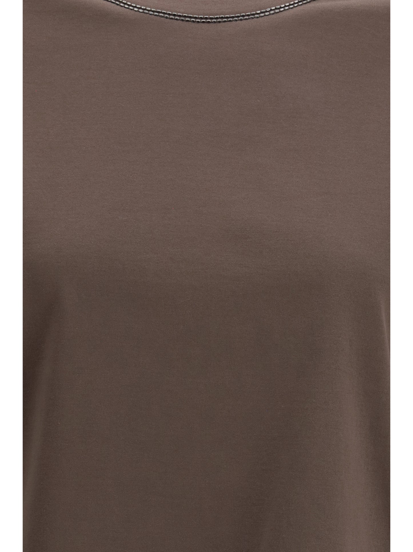 BRUNELLO CUCINELLI Cotton T-Shirt with jewel embellishment