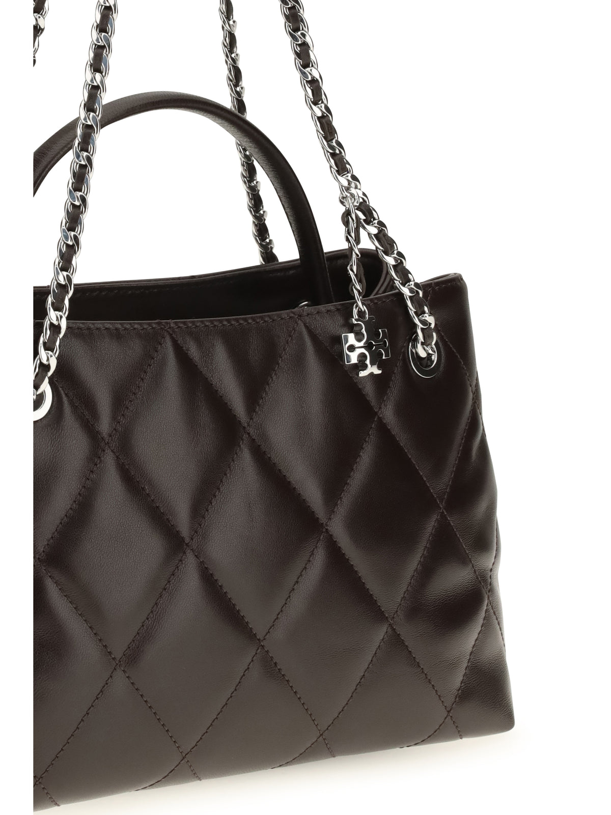 Tory Burch Small Fleming leather Tote Bag - Cocoa