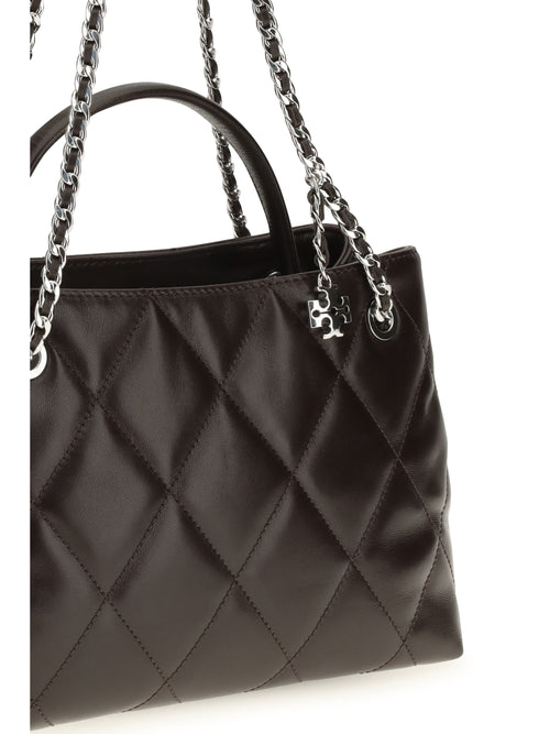 Tory Burch Small Fleming leather Tote Bag - Cocoa