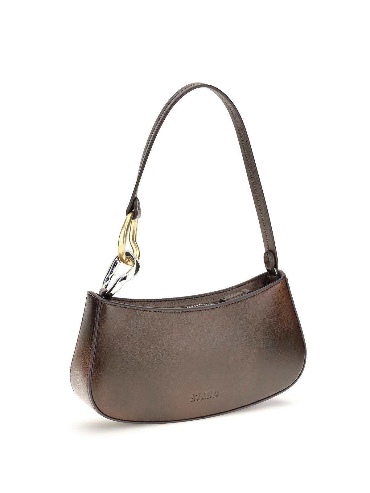 Staud Ollie Shoulder Bag - Espresso Distressed