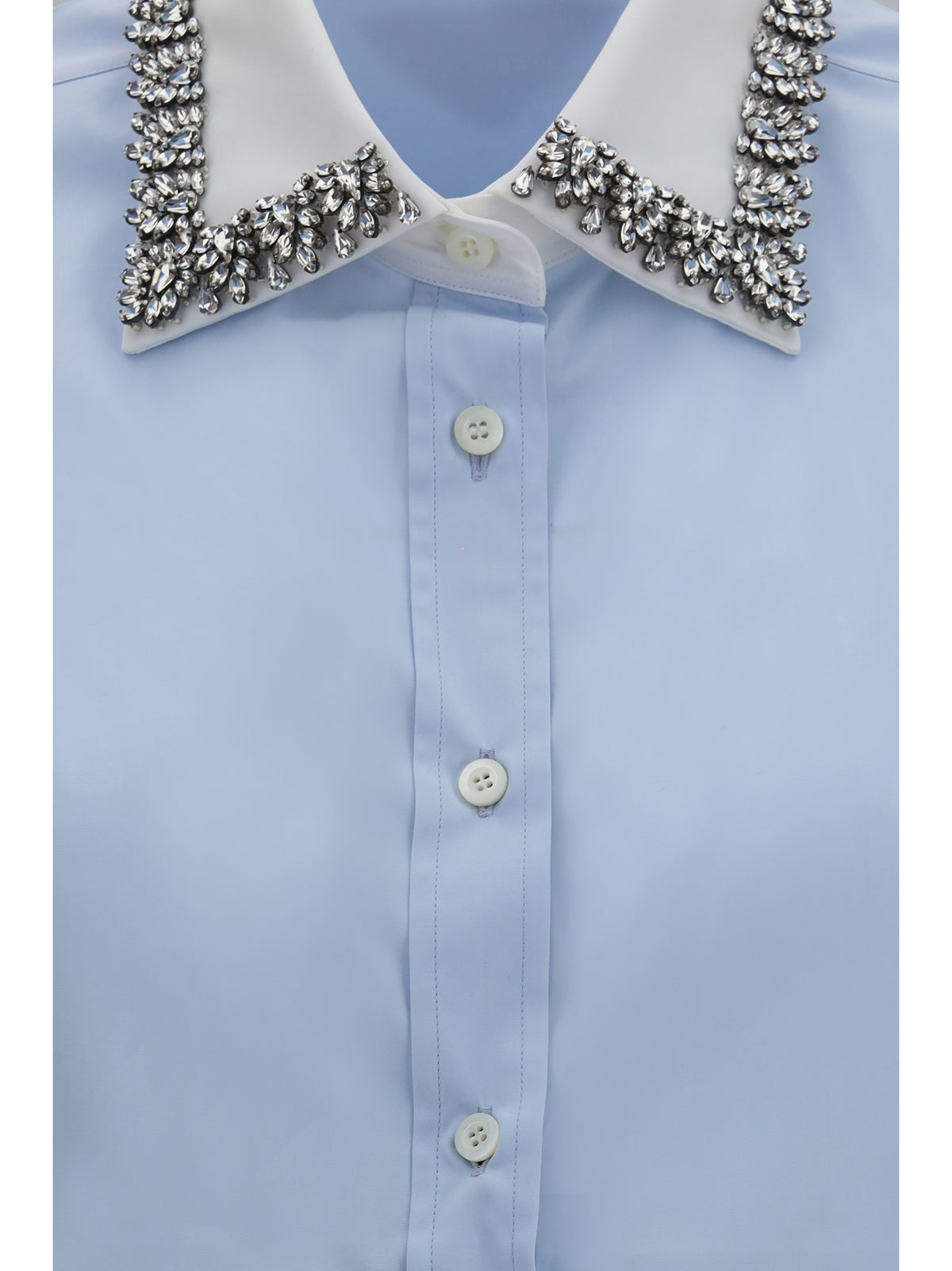 Prada Jewel-embellished collar Shirt - Astro