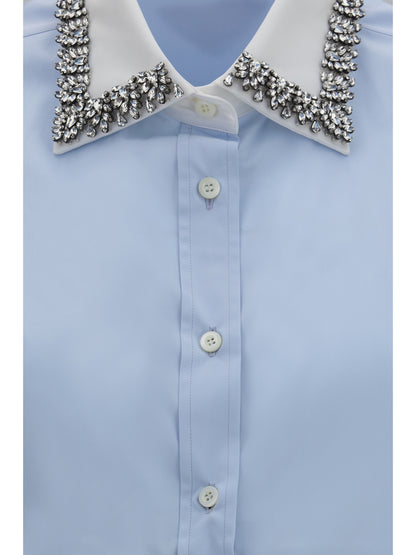 Prada Jewel-embellished collar Shirt - Astro