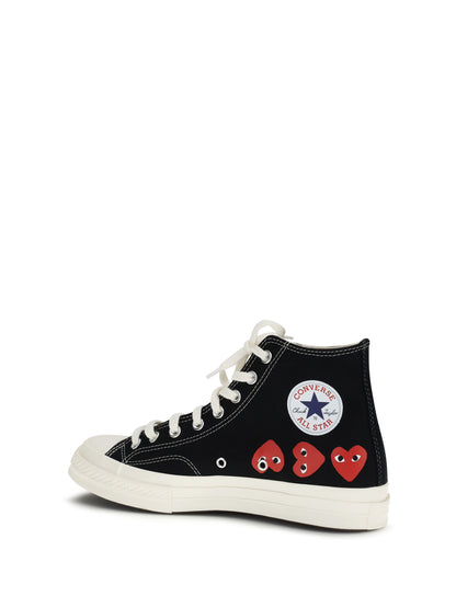 COMME DES GARÇONS PLAY X CONVERSE CT70 MUTLI HEART HI TOP SHOES