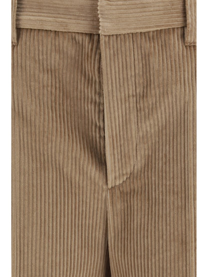 Brunello Cucinelli Cotton velvet Pants - Cappuccino