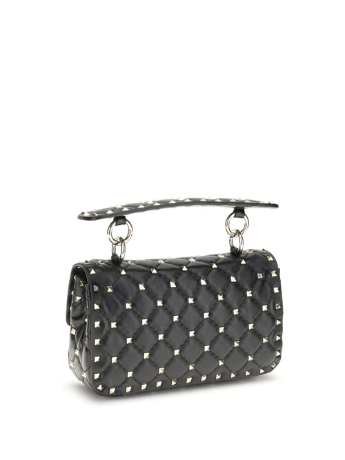 Valentino Rockstud Spike mini Top Handle Bag in nappa - Black