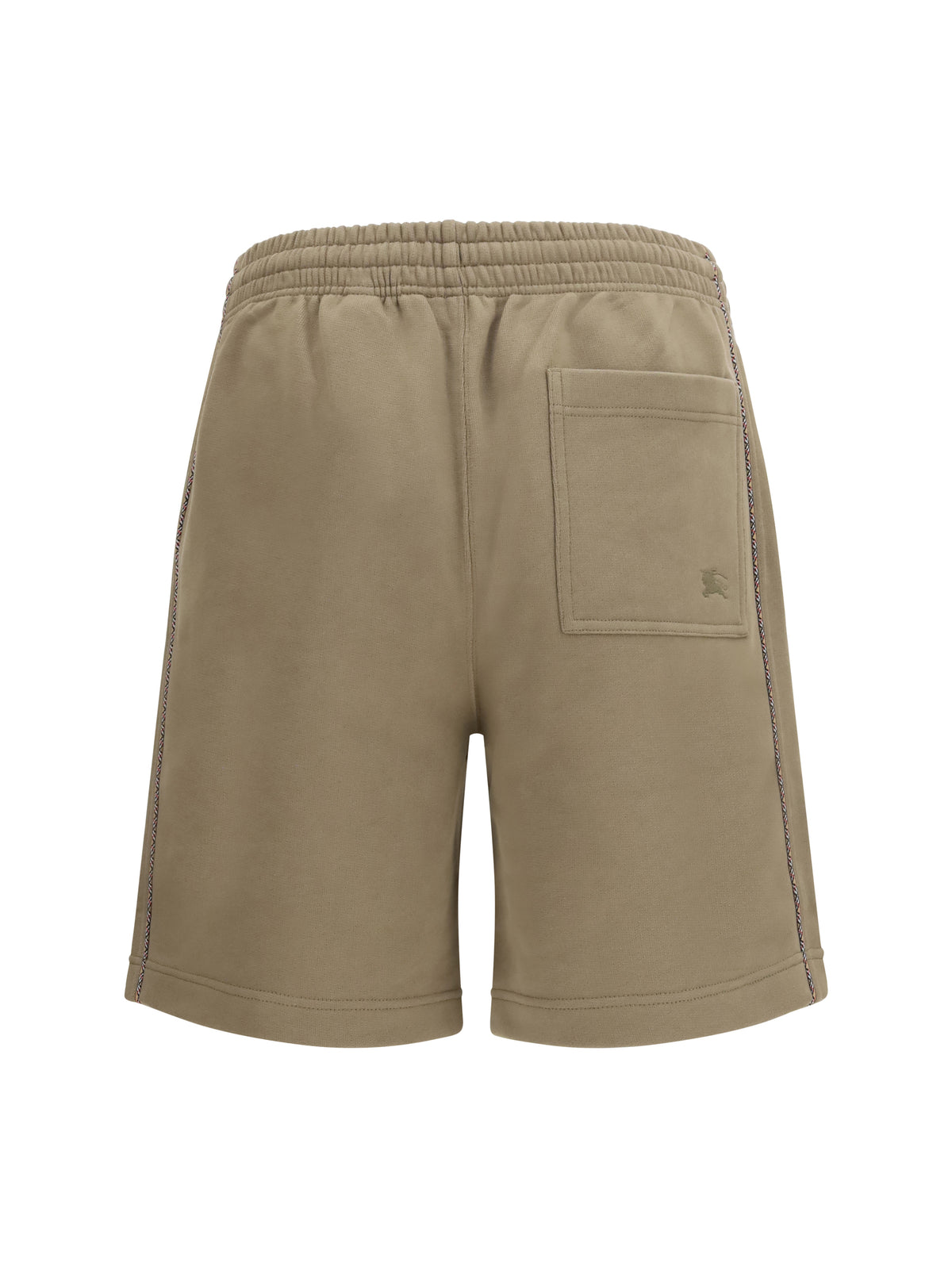 Burberry Cotton Shorts with Check trims - Finch Brown