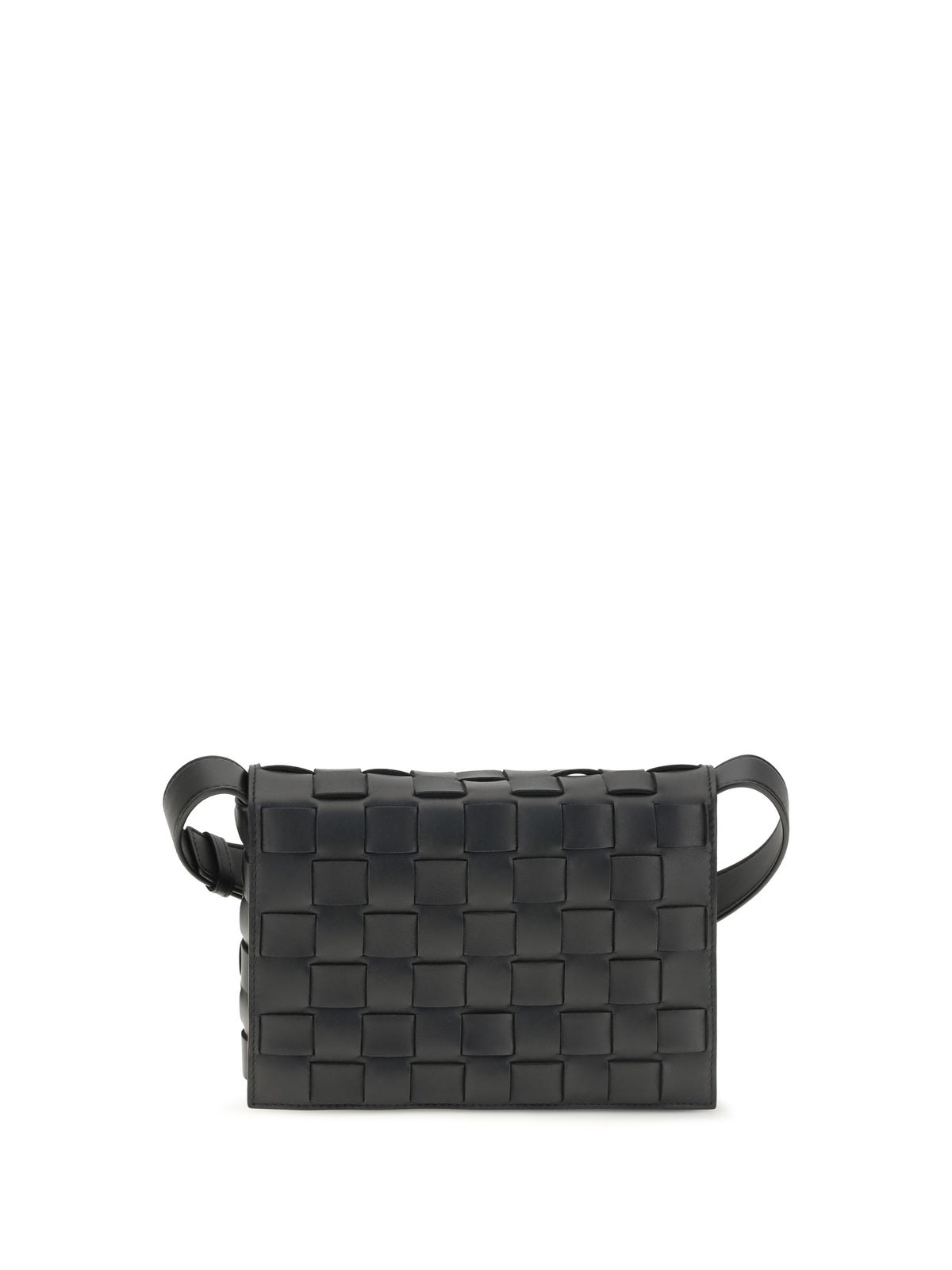 Bottega Veneta Orto Messenger Crossbody Bag - Black-Silver-Black