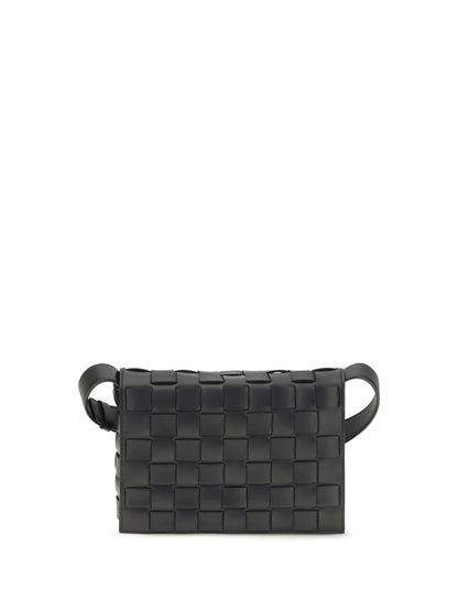 Bottega Veneta Orto Messenger Crossbody Bag - Black-Silver-Black