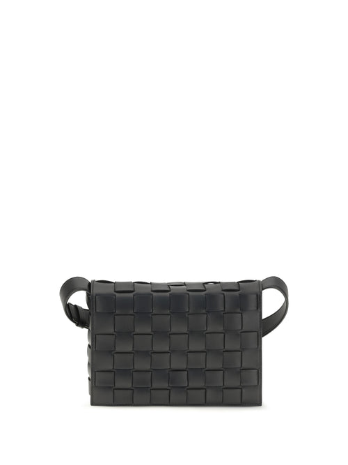 Bottega Veneta Orto Messenger Crossbody Bag - Black-Silver-Black