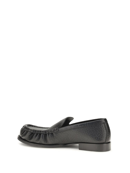 Dries Van Noten Grained leather Loafers - Black