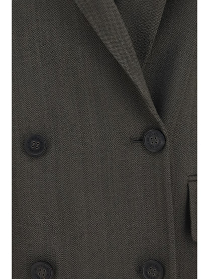 Golden Goose Double-breasted Blazer with drawstring - Deep Tundra