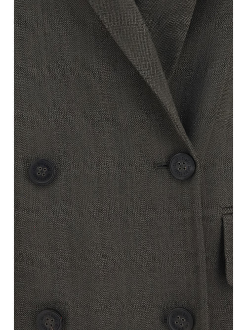 Golden Goose Double-breasted Blazer with drawstring - Deep Tundra