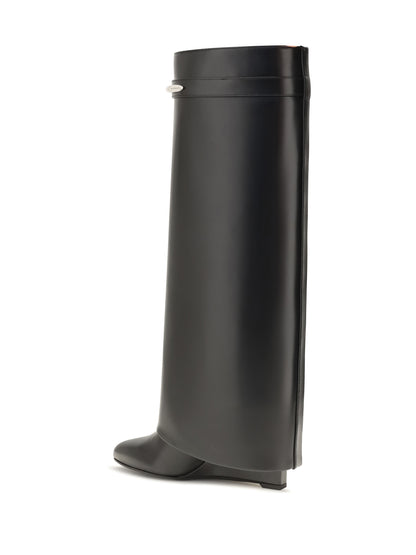 Givenchy Leather Shark Boots - Black/Silvery