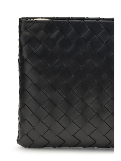 Bottega Veneta Medium leather Pouch - Black-Gold