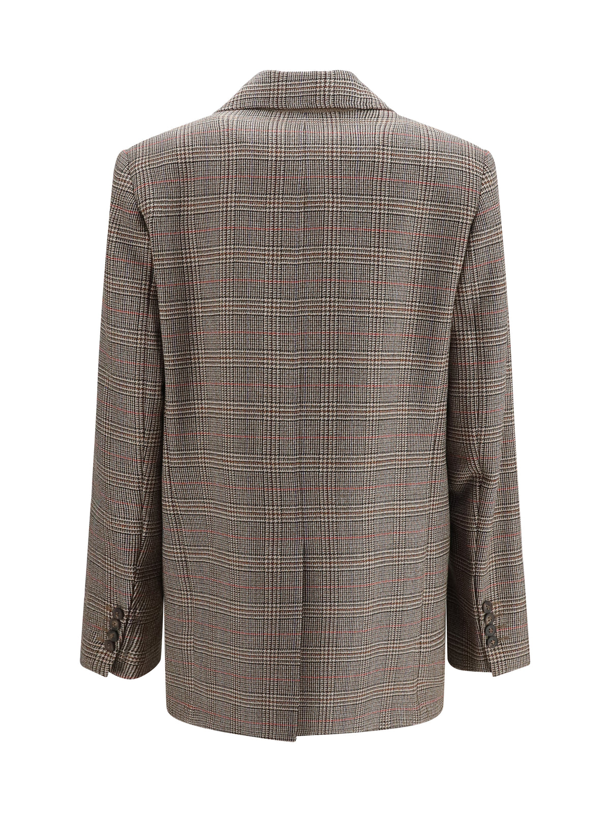 Max Mara Studio Checked pattern wool Blazer - Black/Natural